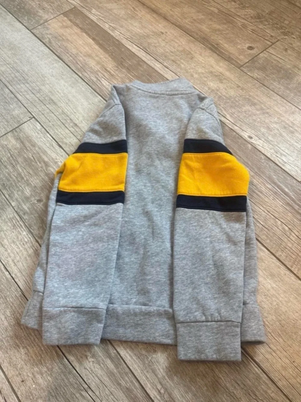 Old Navy Men's Gray Quarter-Zip Sweater with Yellow & Black Stripes